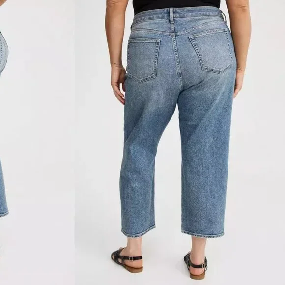 NWT TORRID plus high rise straight ankle crop jeans in Americano (sz20) - Picture 4 of 11